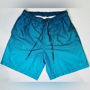 Calvin Klein CK Men’s Swimwear Beach Shorts/Trunks Blue Atlantic Us Size M